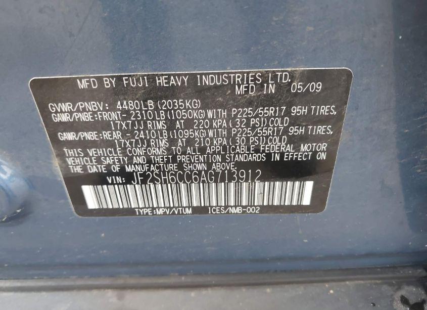 Photo 9 of 2010 Subaru Forester 2.5X PREMIUM (VIN JF2SH6CC6AG713912)