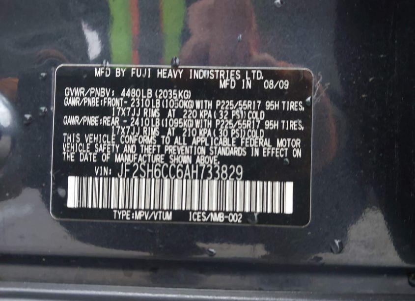 Photo 9 of 2010 Subaru Forester 2.5X PREMIUM (VIN JF2SH6CC6AH733829)