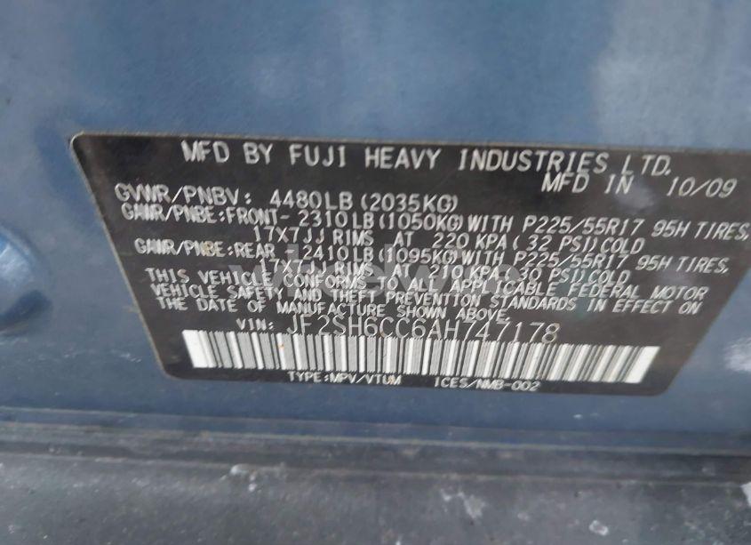 Photo 9 of 2010 Subaru Forester 2.5X PREMIUM (VIN JF2SH6CC6AH747178)