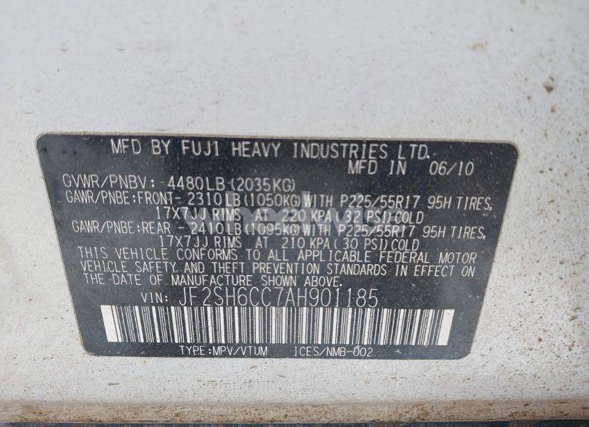 Photo 9 of 2010 Subaru Forester 2.5X PREMIUM (VIN JF2SH6CC7AH901185)