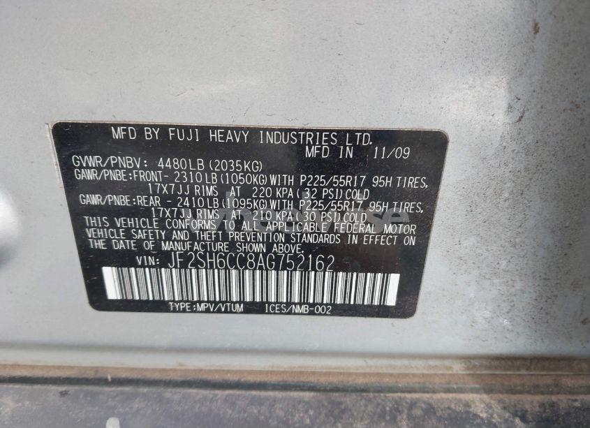 Photo 9 of 2010 Subaru Forester 2.5X PREMIUM (VIN JF2SH6CC8AG752162)