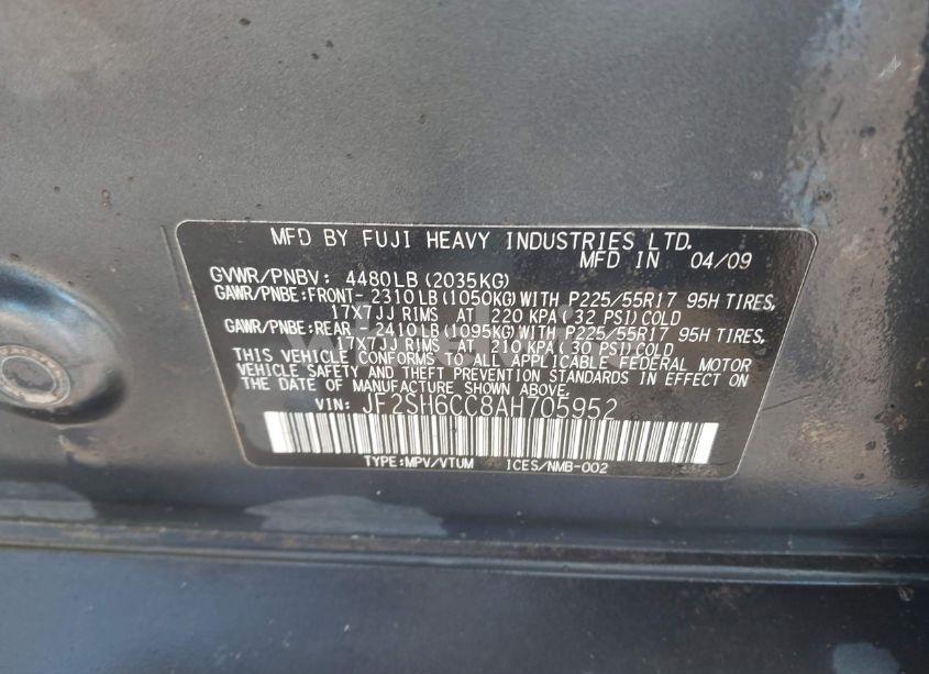 Photo 9 of 2010 Subaru Forester 2.5X PREMIUM (VIN JF2SH6CC8AH705952)