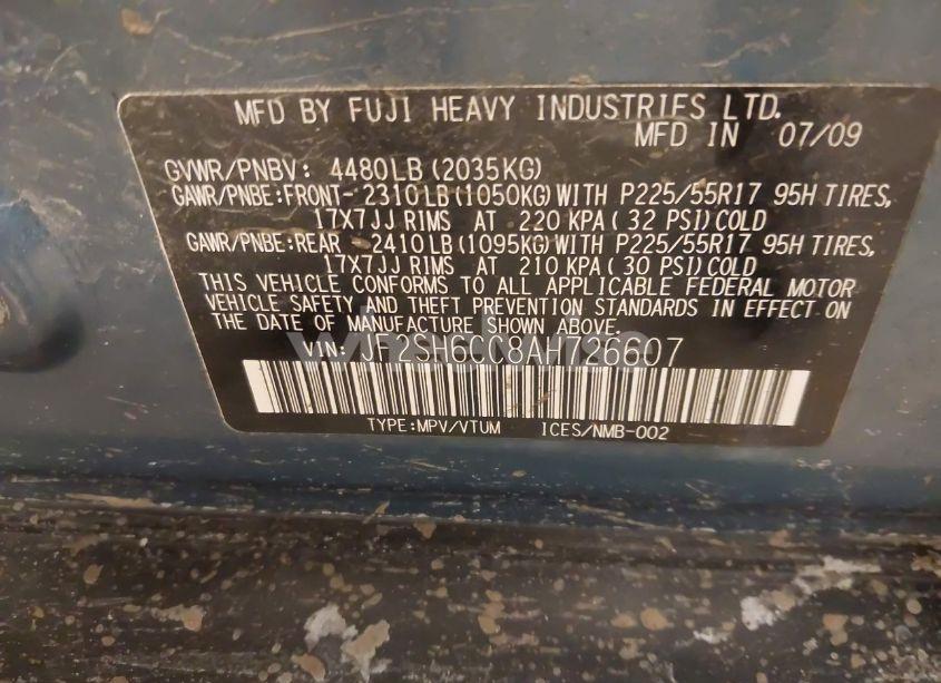 Photo 9 of 2010 Subaru Forester 2.5X PREMIUM (VIN JF2SH6CC8AH726607)