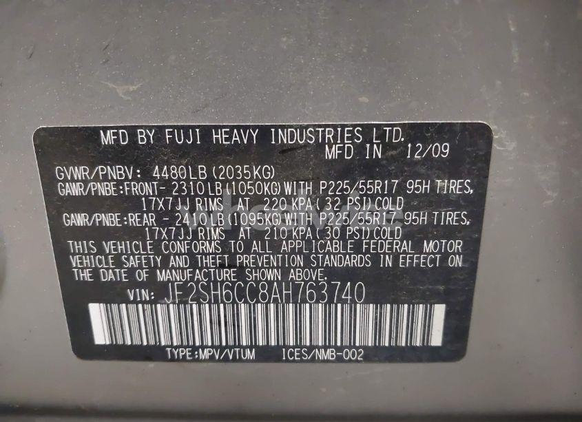 Photo 9 of 2010 Subaru Forester 2.5X PREMIUM (VIN JF2SH6CC8AH763740)