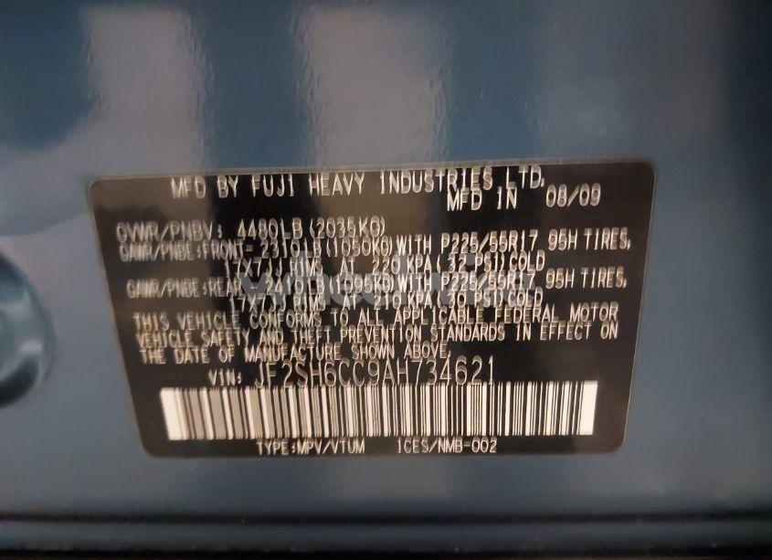 Photo 9 of 2010 Subaru Forester 2.5X PREMIUM (VIN JF2SH6CC9AH734621)