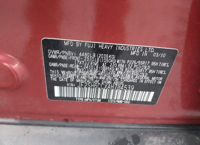 Photo 9 of 2010 Subaru Forester 2.5X PREMIUM (VIN JF2SH6CCXAH784539)