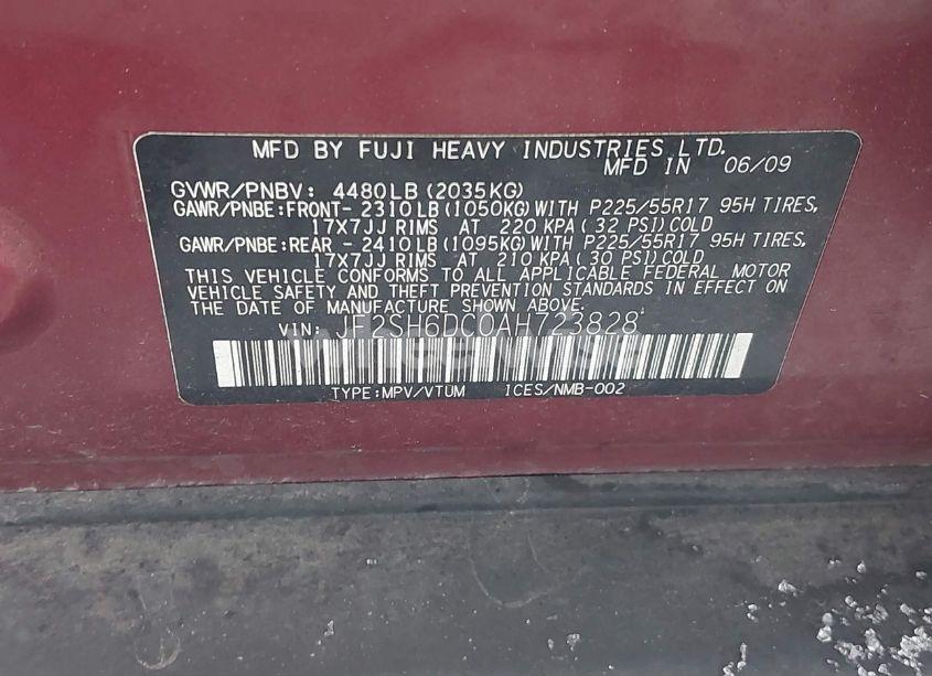 Photo 9 of 2010 Subaru Forester 2.5X LIMITED (VIN JF2SH6DC0AH723828)