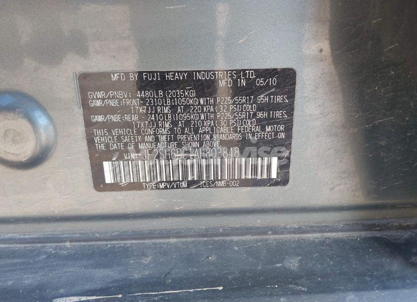 Photo 9 of 2010 Subaru Forester 2.5X LIMITED (VIN JF2SH6DC1AH803848)