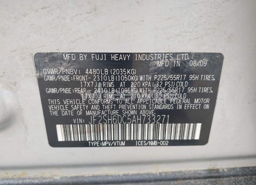 Photo 9 of 2010 Subaru Forester 2.5X LIMITED (VIN JF2SH6DC5AH733271)