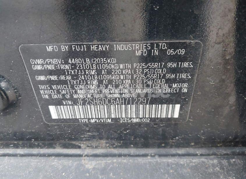 Photo 9 of 2010 Subaru Forester 2.5X LIMITED (VIN JF2SH6DC6AH712297)