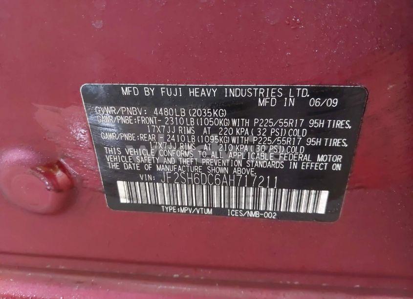 Photo 9 of 2010 Subaru Forester 2.5X LIMITED (VIN JF2SH6DC6AH717211)