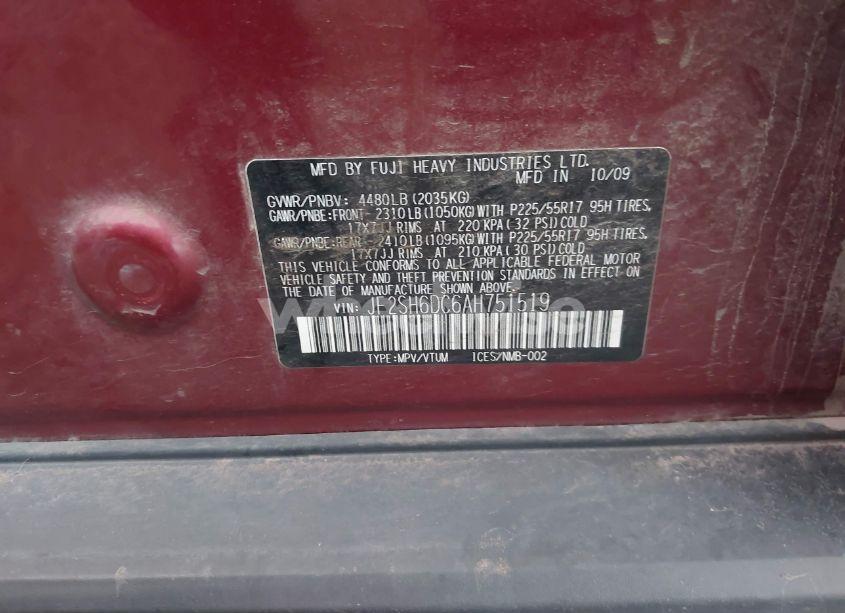 Photo 9 of 2010 Subaru Forester 2.5X LIMITED (VIN JF2SH6DC6AH751519)