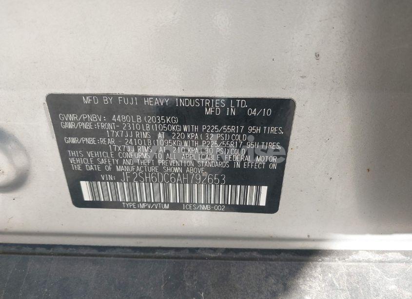 Photo 9 of 2010 Subaru Forester 2.5X LIMITED (VIN JF2SH6DC6AH792653)