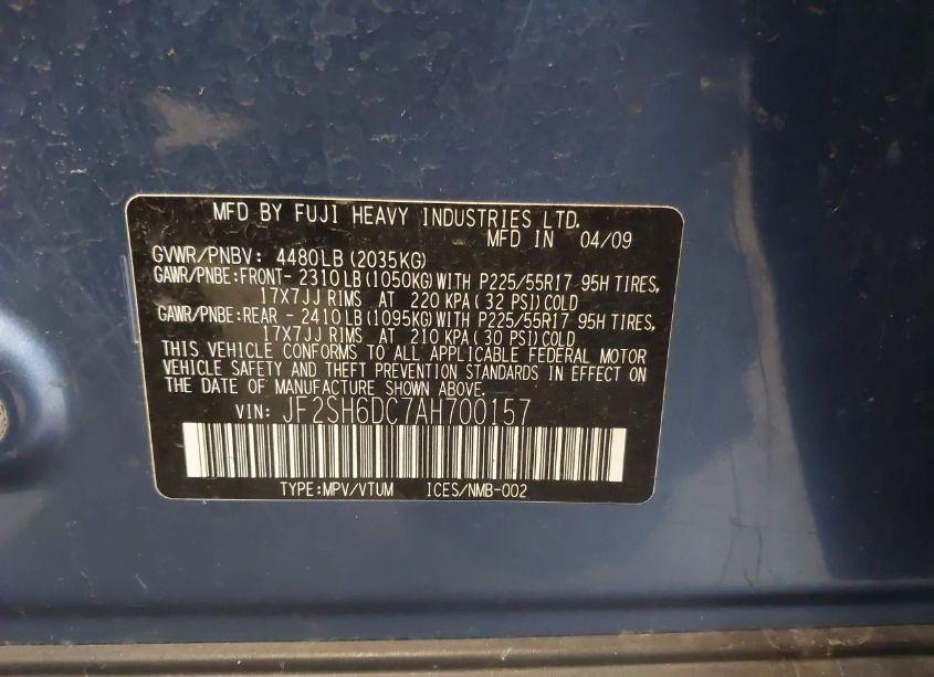 Photo 9 of 2010 Subaru Forester 2.5X LIMITED (VIN JF2SH6DC7AH700157)