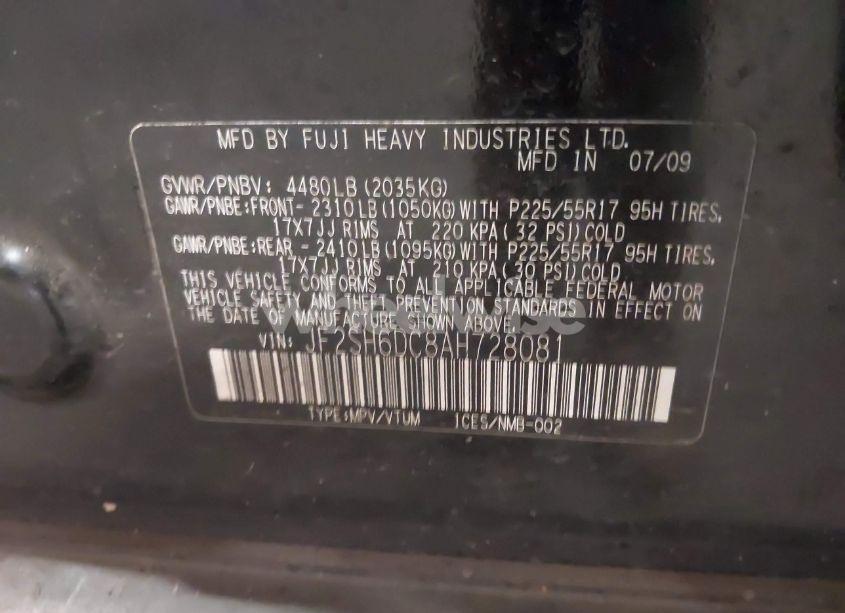 Photo 9 of 2010 Subaru Forester 2.5X LIMITED (VIN JF2SH6DC8AH728081)