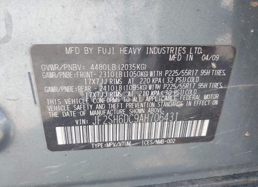 Photo 9 of 2010 Subaru Forester 2.5X LIMITED (VIN JF2SH6DC9AH706431)