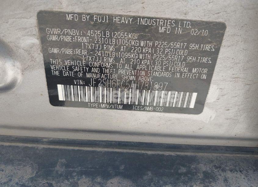 Photo 9 of 2010 Subaru Forester 2.5XT LIMITED (VIN JF2SH6FC5AH781897)
