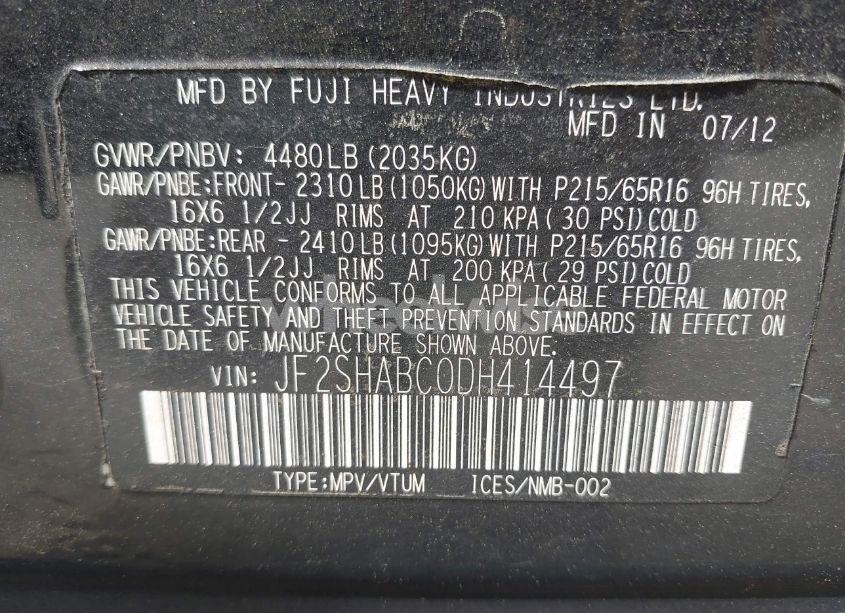 Photo 9 of 2013 Subaru Forester 2.5X (VIN JF2SHABC0DH414497)