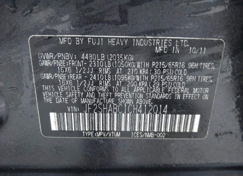 Photo 9 of 2012 Subaru Forester 2.5X (VIN JF2SHABC1CH412014)