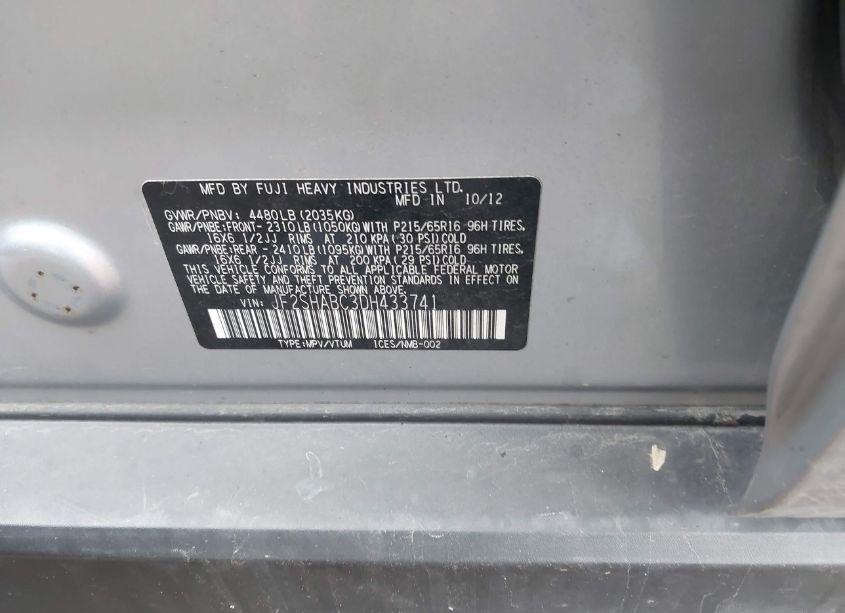 Photo 9 of 2013 Subaru Forester 2.5X (VIN JF2SHABC3DH433741)