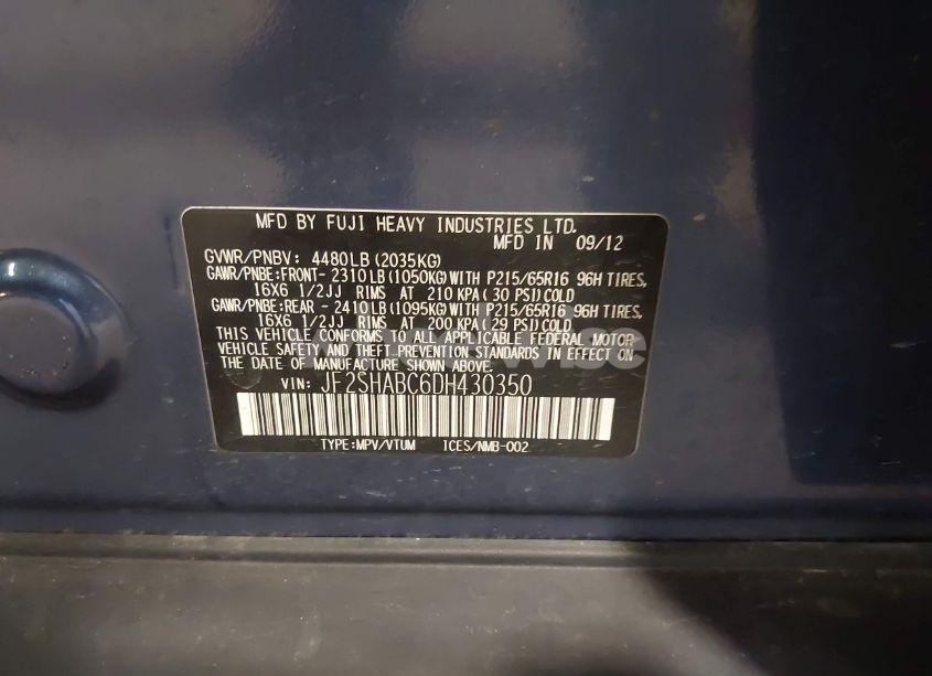 Photo 9 of 2013 Subaru Forester 2.5X (VIN JF2SHABC6DH430350)