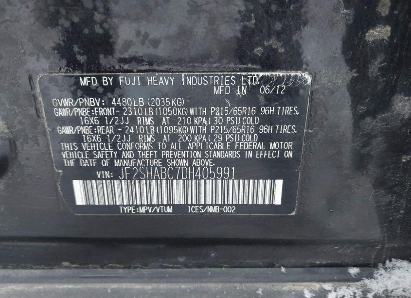 Photo 9 of 2013 Subaru Forester 2.5X (VIN JF2SHABC7DH405991)