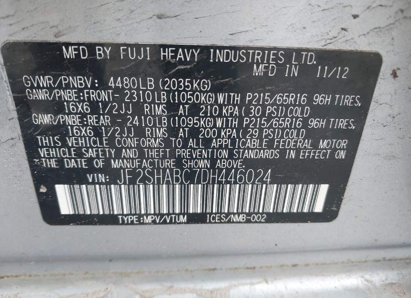 Photo 9 of 2013 Subaru Forester 2.5X (VIN JF2SHABC7DH446024)