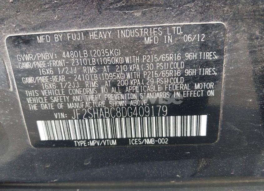 Photo 9 of 2013 Subaru Forester 2.5X (VIN JF2SHABC8DG409179)