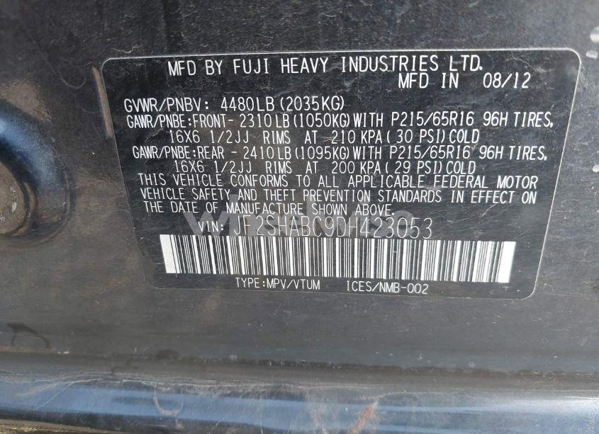 Photo 9 of 2013 Subaru Forester 2.5X (VIN JF2SHABC9DH423053)