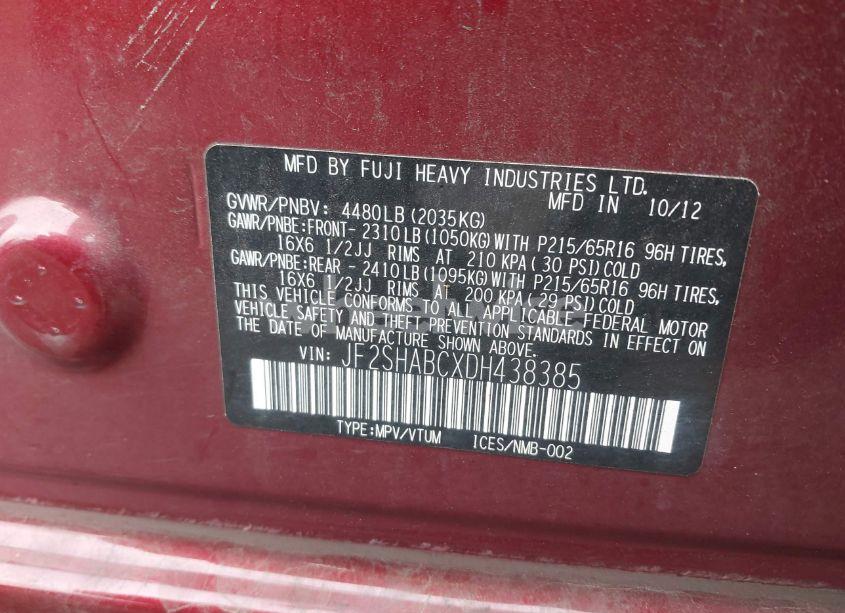 Photo 9 of 2013 Subaru Forester 2.5X (VIN JF2SHABCXDH438385)