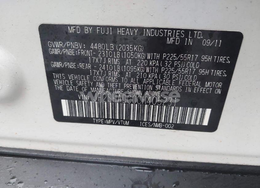 Photo 9 of 2012 Subaru Forester 2.5X PREMIUM (VIN JF2SHADC0CH405231)