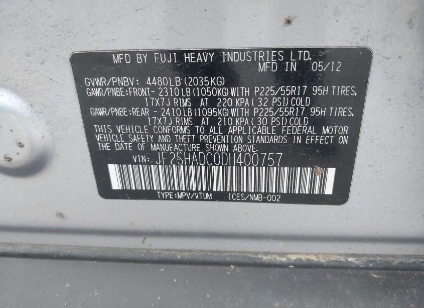 Photo 9 of 2013 Subaru Forester 2.5X PREMIUM (VIN JF2SHADC0DH400757)