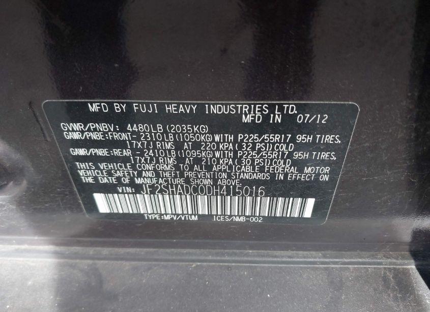 Photo 9 of 2013 Subaru Forester 2.5X PREMIUM (VIN JF2SHADC0DH415016)