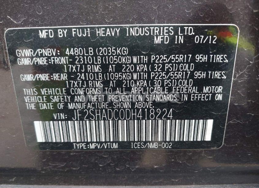 Photo 9 of 2013 Subaru Forester 2.5X PREMIUM (VIN JF2SHADC0DH418224)