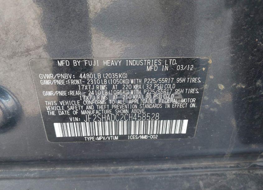 Photo 9 of 2012 Subaru Forester 2.5X PREMIUM (VIN JF2SHADC2CH458528)
