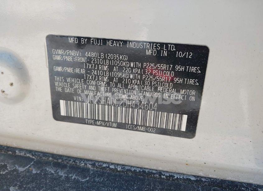 Photo 9 of 2013 Subaru Forester 2.5X PREMIUM (VIN JF2SHADC2DH434604)