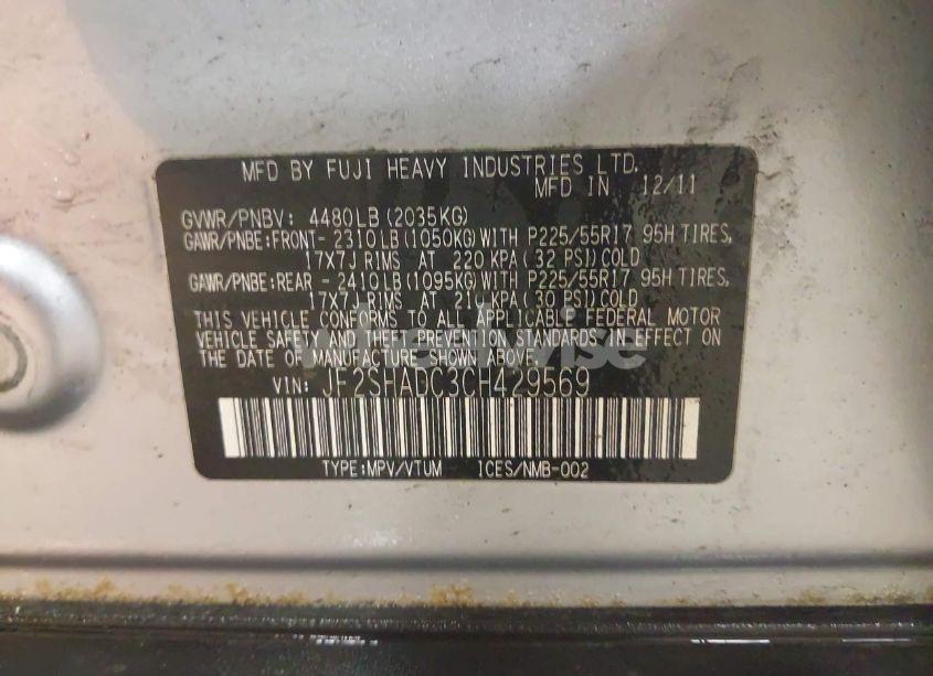 Photo 9 of 2012 Subaru Forester 2.5X PREMIUM (VIN JF2SHADC3CH429569)