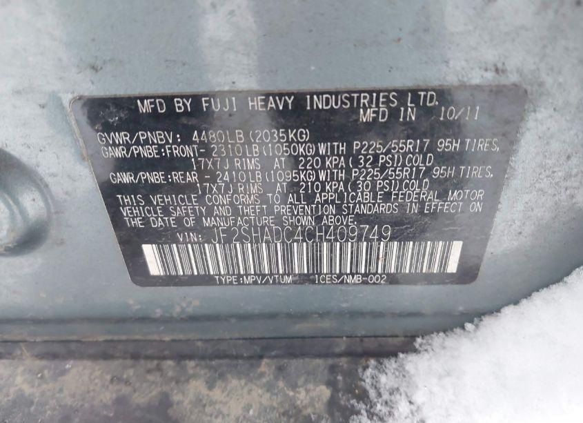 Photo 9 of 2012 Subaru Forester 2.5X PREMIUM (VIN JF2SHADC4CH409749)