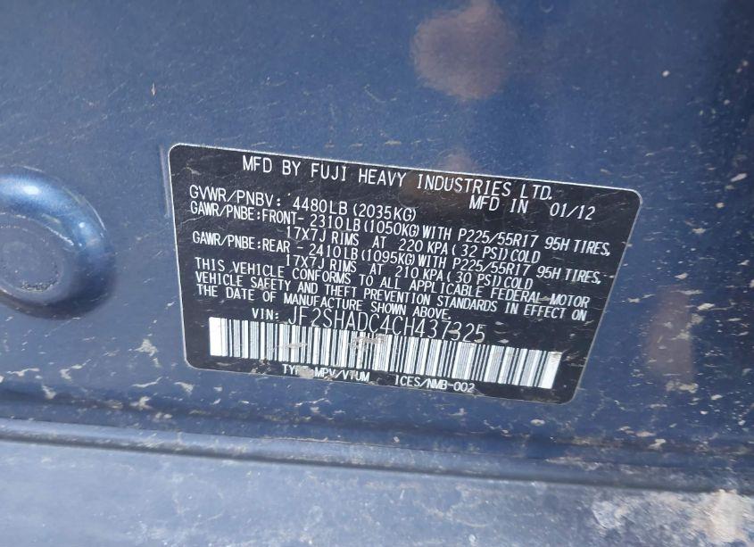 Photo 9 of 2012 Subaru Forester 2.5X PREMIUM (VIN JF2SHADC4CH437325)