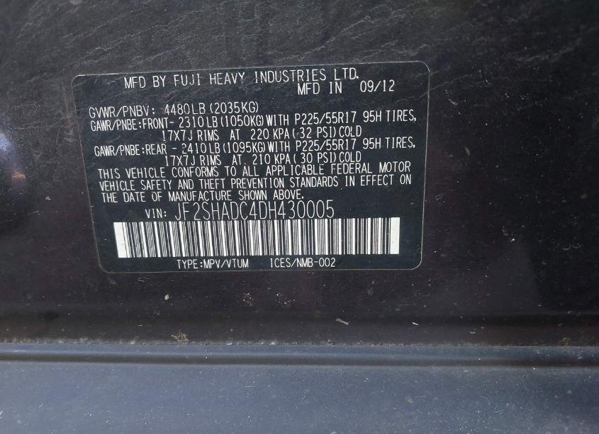 Photo 9 of 2013 Subaru Forester 2.5X PREMIUM (VIN JF2SHADC4DH430005)