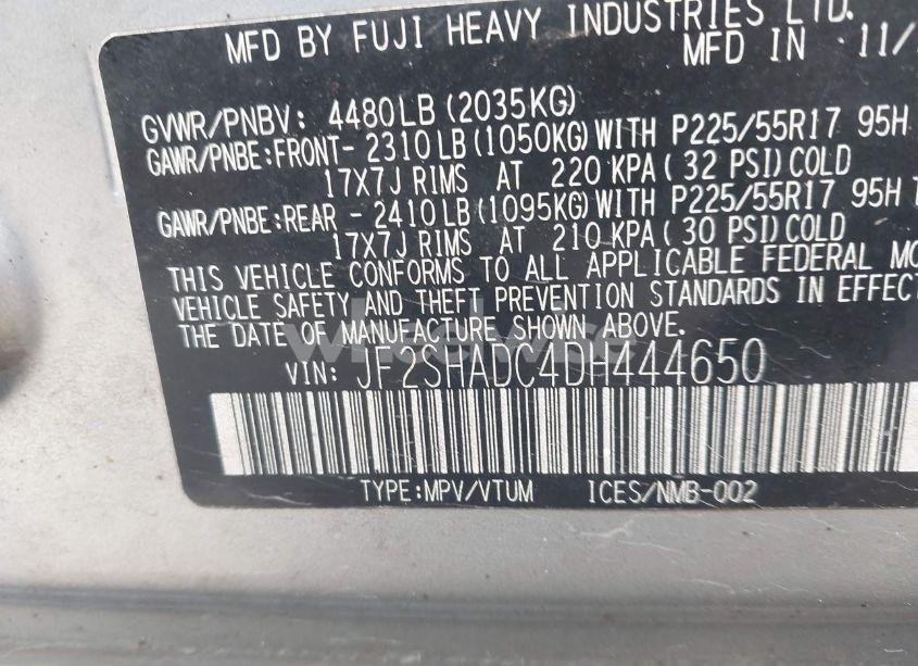 Photo 9 of 2013 Subaru Forester 2.5X PREMIUM (VIN JF2SHADC4DH444650)