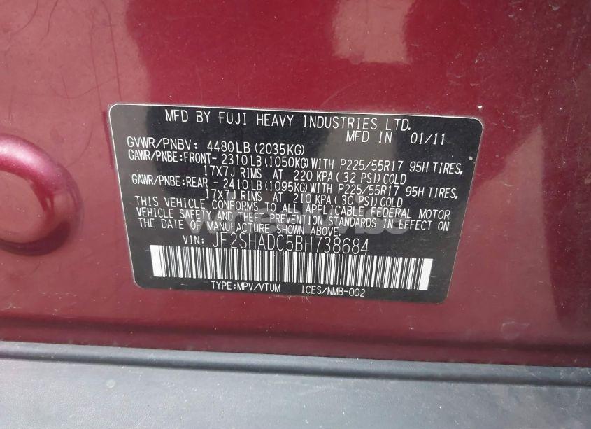 Photo 9 of 2011 Subaru Forester 2.5X PREMIUM (VIN JF2SHADC5BH738684)