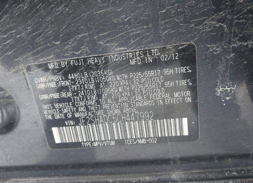 Photo 9 of 2012 Subaru Forester 2.5X PREMIUM (VIN JF2SHADC5CH447992)