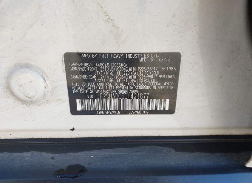 Photo 9 of 2013 Subaru Forester 2.5X PREMIUM (VIN JF2SHADC5DH421877)