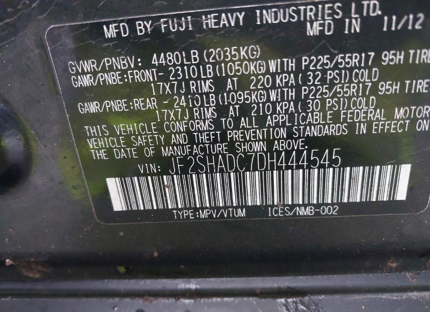 Photo 9 of 2013 Subaru Forester 2.5X PREMIUM (VIN JF2SHADC7DH444545)