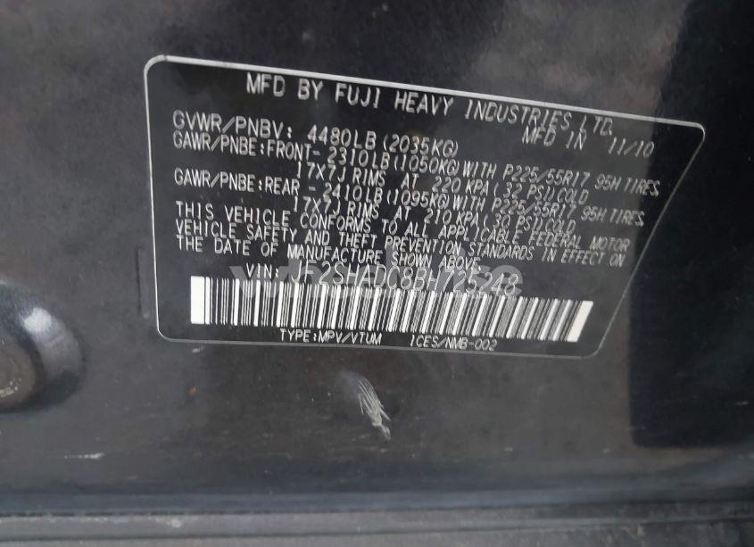 Photo 9 of 2011 Subaru Forester 2.5X PREMIUM (VIN JF2SHADC8BH725248)