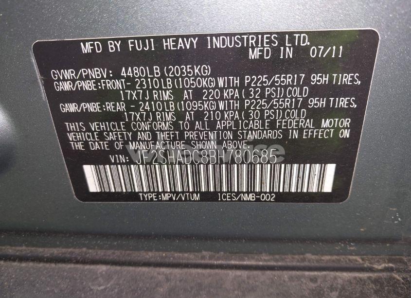 Photo 9 of 2011 Subaru Forester 2.5X PREMIUM (VIN JF2SHADC8BH780685)