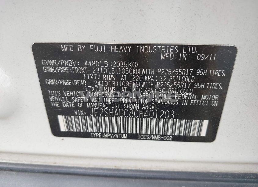 Photo 9 of 2012 Subaru Forester 2.5X PREMIUM (VIN JF2SHADC8CH401203)