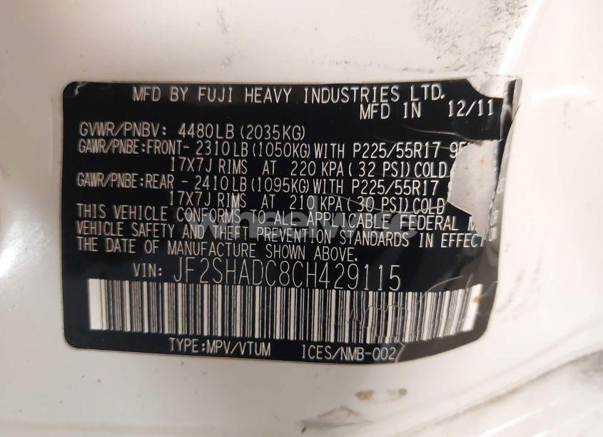 Photo 9 of 2012 Subaru Forester 2.5X PREMIUM (VIN JF2SHADC8CH429115)