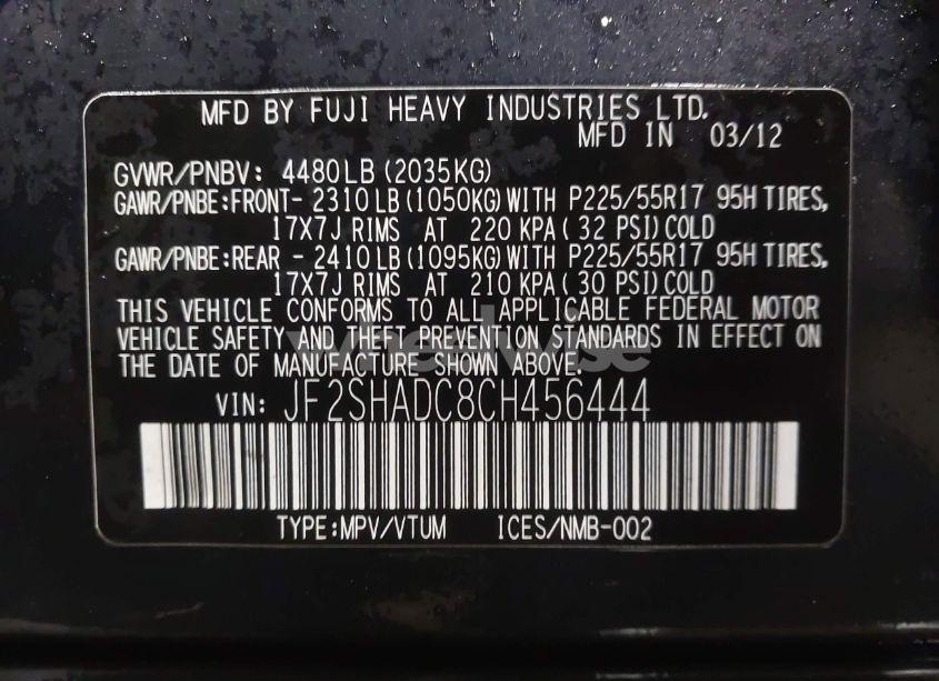 Photo 9 of 2012 Subaru Forester 2.5X PREMIUM (VIN JF2SHADC8CH456444)